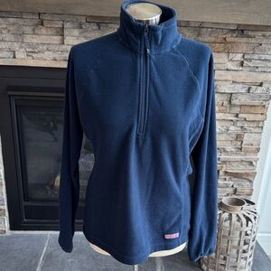 Vineyard Vines Women's Navy Fleece Turtleneck Sweater